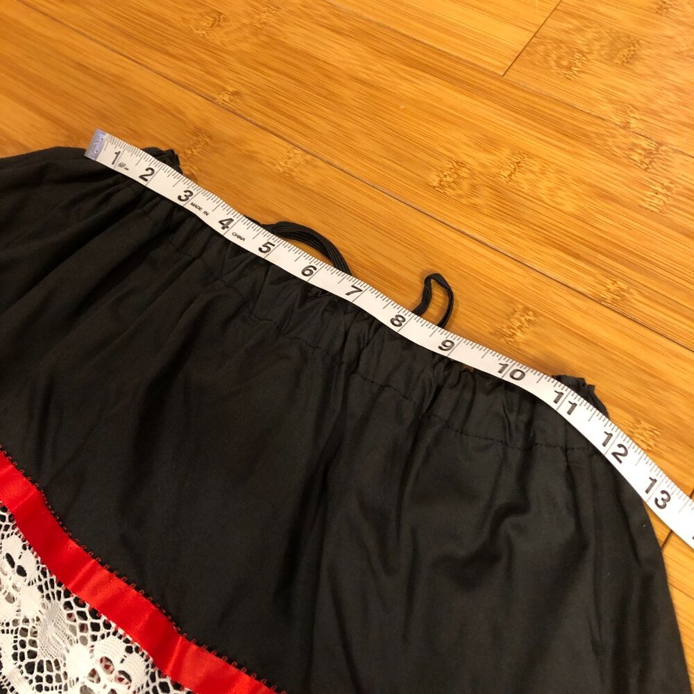 Handmade Latin Dance Skirt Lace Ribbon Adjustable Sml Med Lrg Xl OS Red Black - Picture 6 of 8